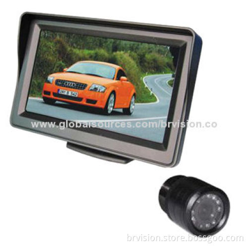 Car rear view system, 4.3-inch digital monitor with waterproof wide view angle camera